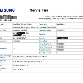 Aynı Anda Alınan İki Cihazdan Birinde Ciddi Sorunlar Ve Servis İlgisizliği