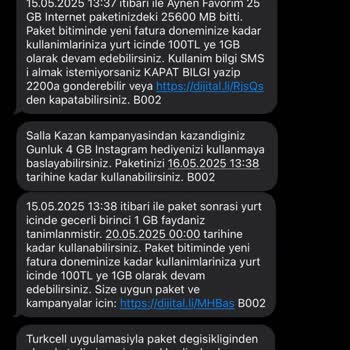 Onayım Olmadan Otomatik İnternet Paketi Tanımlandı