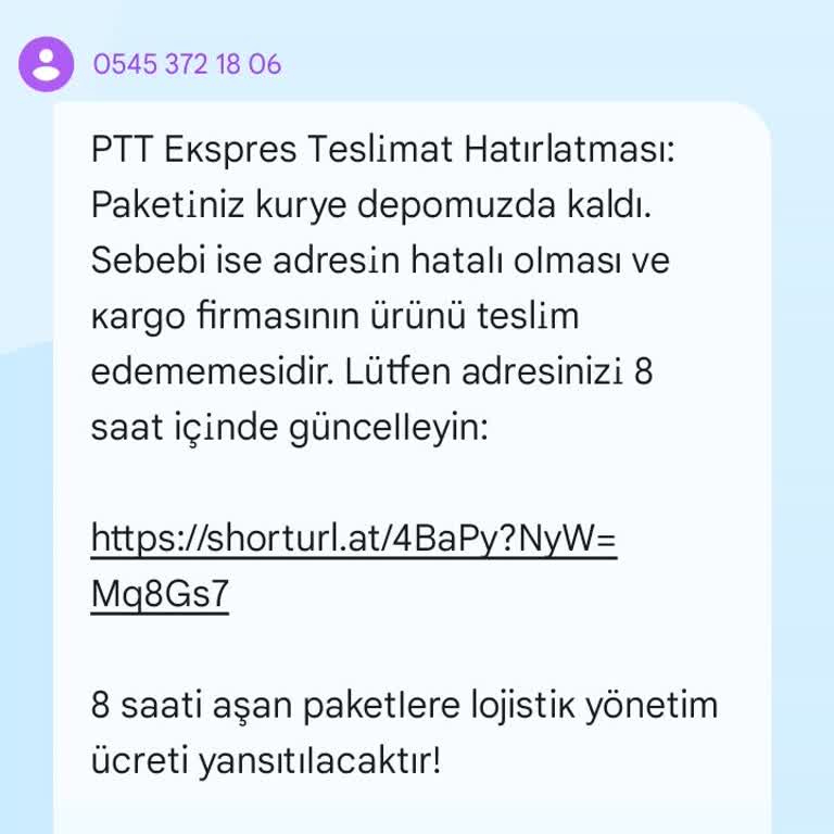 PTT Adı Kullanılarak Kişisel Verilerimin İzinsiz Kullanılması Ve Tehdit İçeren Mesajlar Hakkında Şikayet