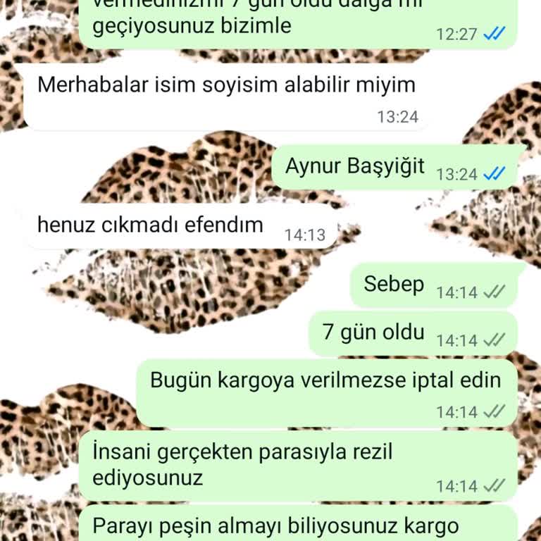 2100 TL'lik Siparişim Yedi Gündür Kargoya Verilmedi