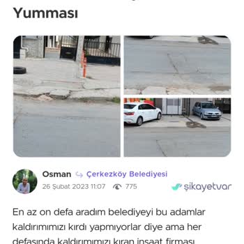 İnşaat Firmasının Kaldırımı Zarar Vermesi Ve Sorunun Giderilmemesi
