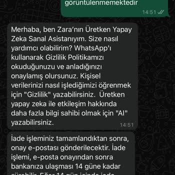 Zara İade İşlemi Yapılmadı Param Da Ürünüm De Yok