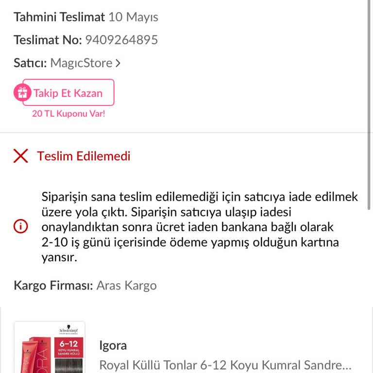 Aras Kargo Teslimat Yalanı Ve İletişimde Büyük Sorunlar Yaşadım