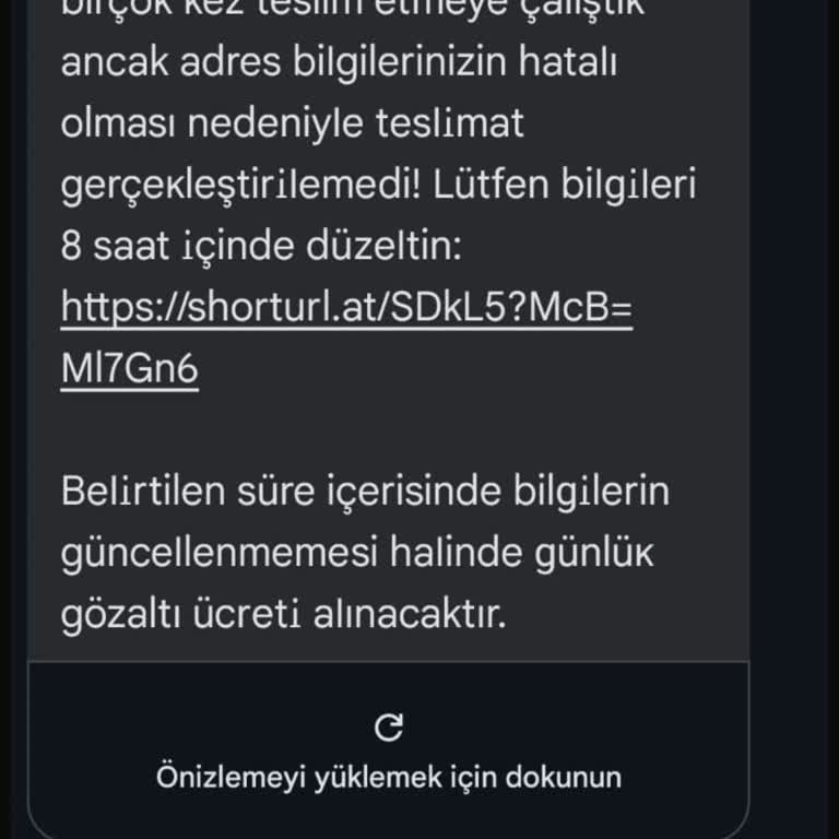 Telefon Numaram Kullanılarak İzinsiz Sahte Kargo Mesajı Gönderilmiş