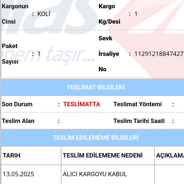 Aras Kargo Ürünümü Teslim Etmiyor, Şubede Bekletiyor