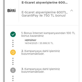 500 TL Bonus Kampanya Hakkım Yüklenmedi