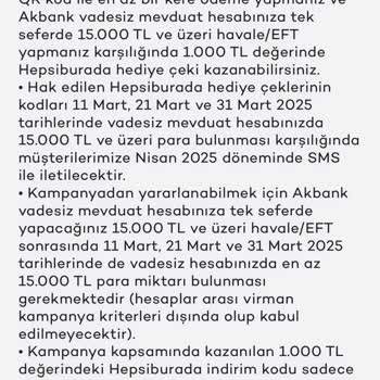 Akbank Kampanya Şartları Dışında Hediye Çeki Verilmemesi Ve İlgisiz Destek