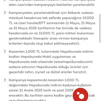 Akbank Kampanya Şartları Dışında Hediye Çeki Verilmemesi Ve İlgisiz Destek