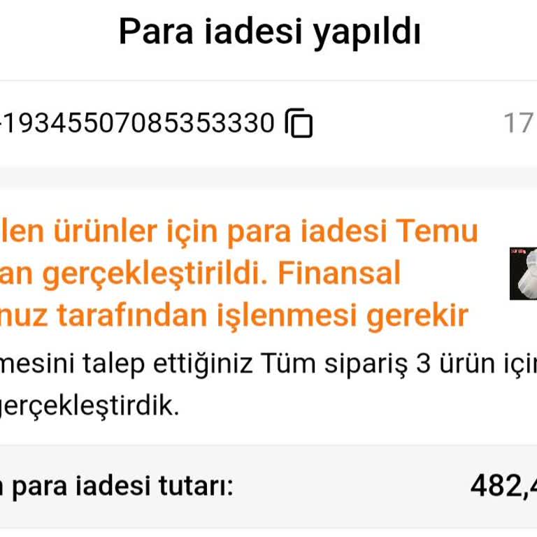 Temu'dan İptal Edilen Siparişin Ücreti İade Edilmedi