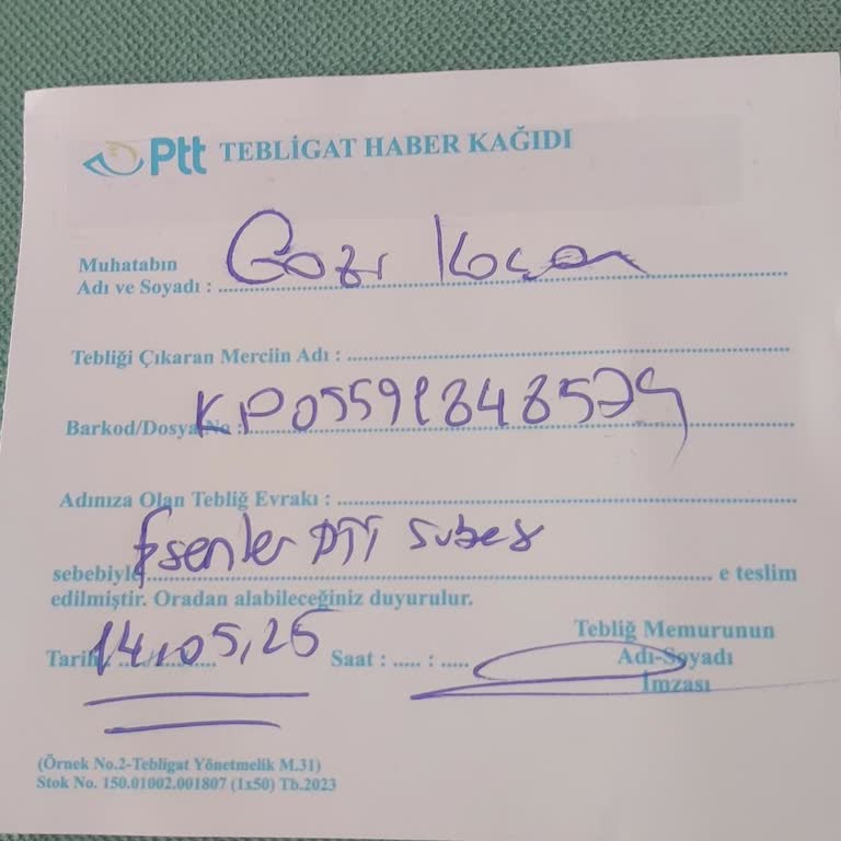 PTT Kargo Teslimatı İçin Eve Gelmeden Not Bırakıp Gittiler