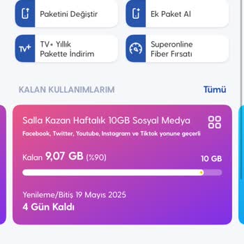 Salla Kazan Hediye İnternet Kullanımı Kendi Paketimden Düşüyor