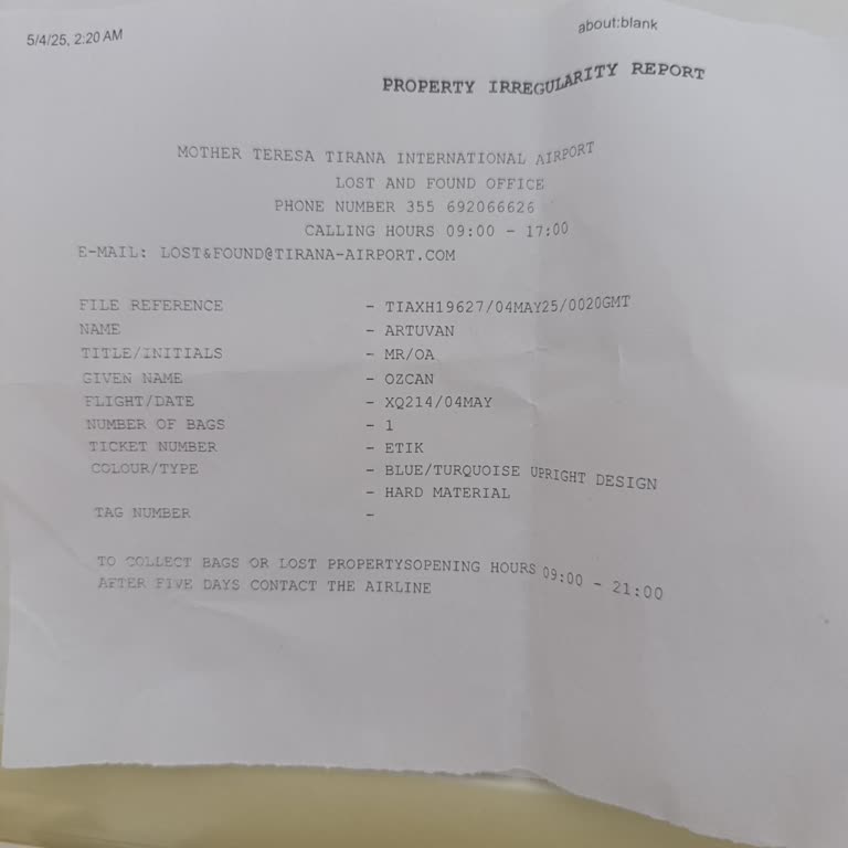 Kayıp Bagaj Ve İlgisiz Müşteri Hizmetleri