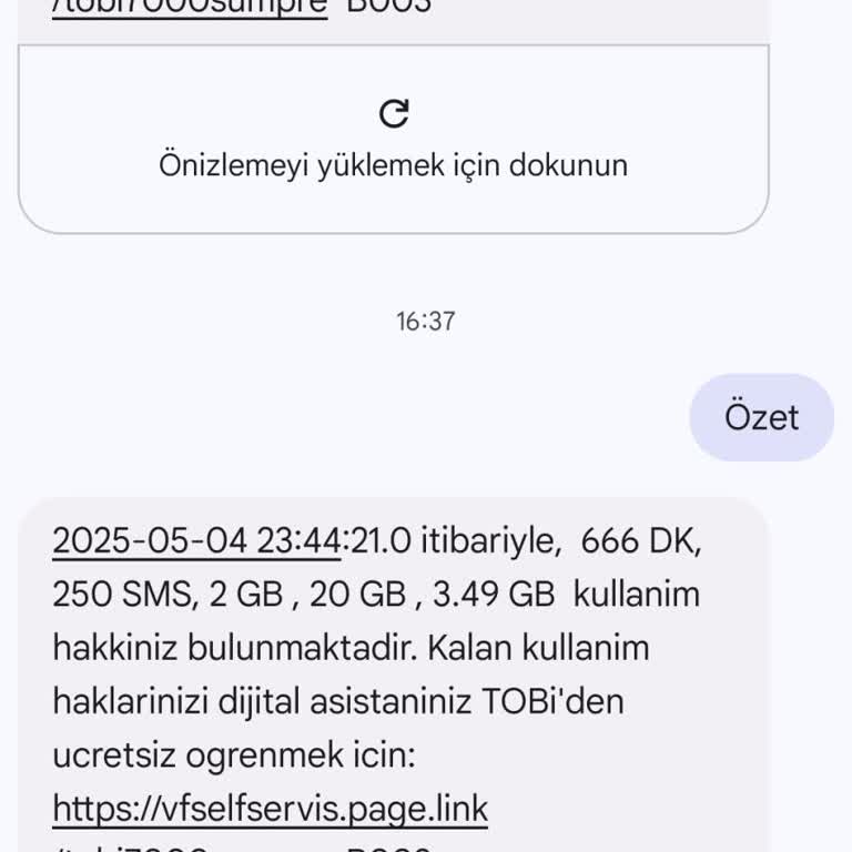 Vodafone FreeZone 20 GB Sosyal Medya Paketi Kullanılmıyor