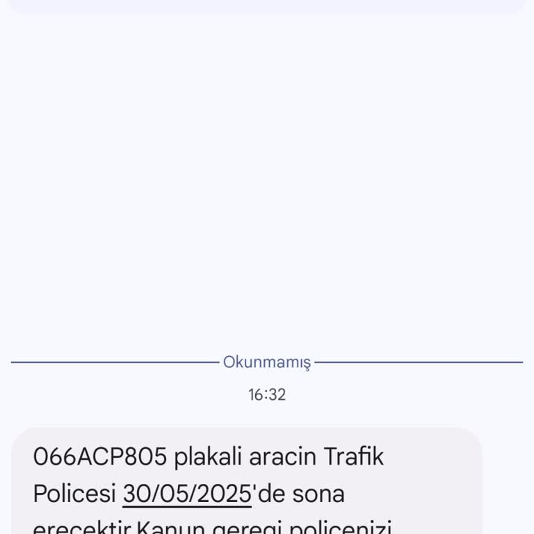 Üzerime Olmayan Araç İçin Hatalı SMS Gönderimi