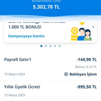 Denizbank Bonus Kartı Yıllık Üyelik Ücretinin İadesi Talebi