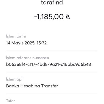 İninal'den Ziraat Bankası'na Yapılan Para Transferi Hesabıma Geçmedi