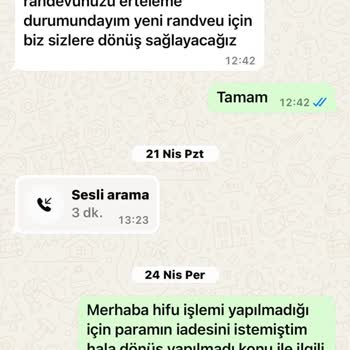 Hifu Seansı Ve Satılan Ürünlerden Memnun Kalmadım, Paramın İadesini İstiyorum