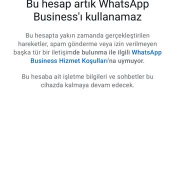 WhatsApp Business Hesabım Kapandı Gerekçesini Bilmiyorum