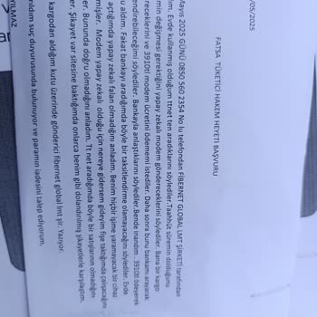 Fibernet Global Tarafından Yanıltıcı Satış Ve İade Sorunu Nedeniyle Mağduriyet Yaşadım