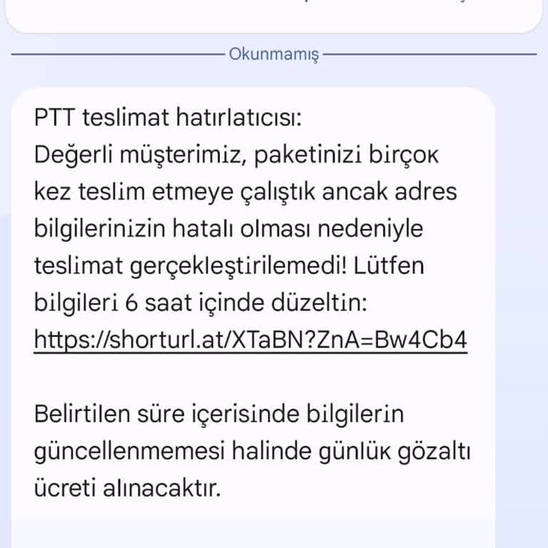 PTT Adı Kullanılarak Gönderilen Şüpheli Mesajlar Hakkında Endişe