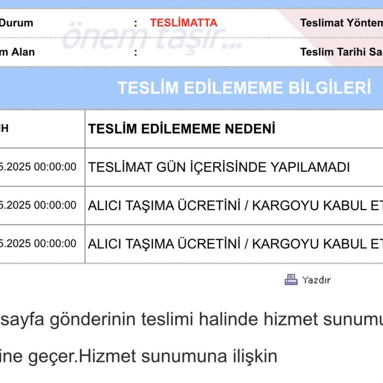 Aras Kargo İzmir Şubesinde Teslimat Gecikmesi Ve Yanıltıcı Bilgilendirme
