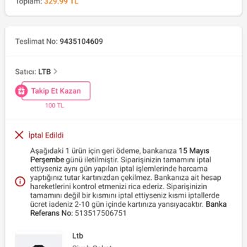 Siparişimin Bilgim Dışında İptal Edilmesi Ve Müşteri Memnuniyetsizliği