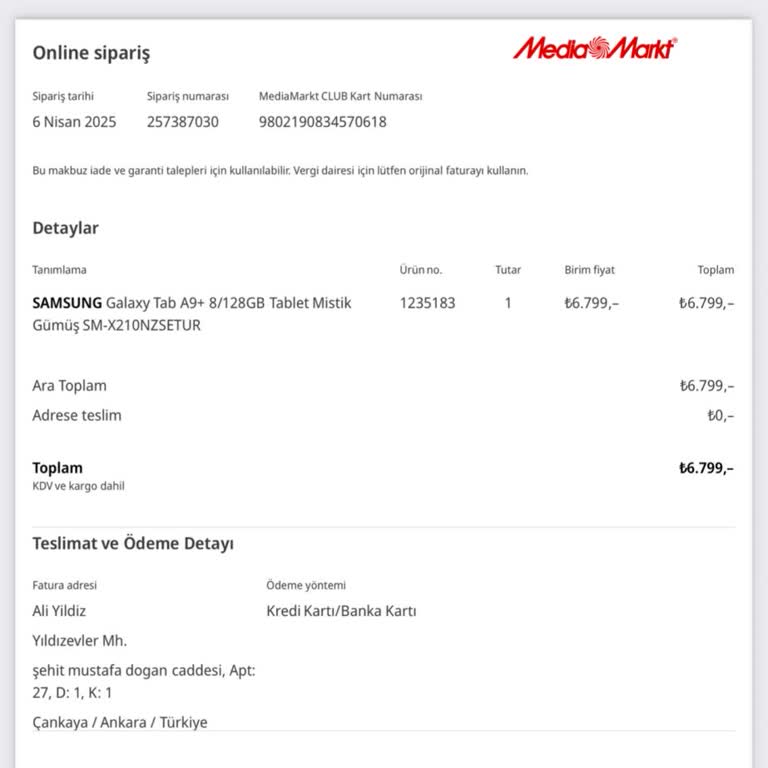 Yeni Alınan Tablet Hiç Açılmıyor Ve Şarj Almıyor