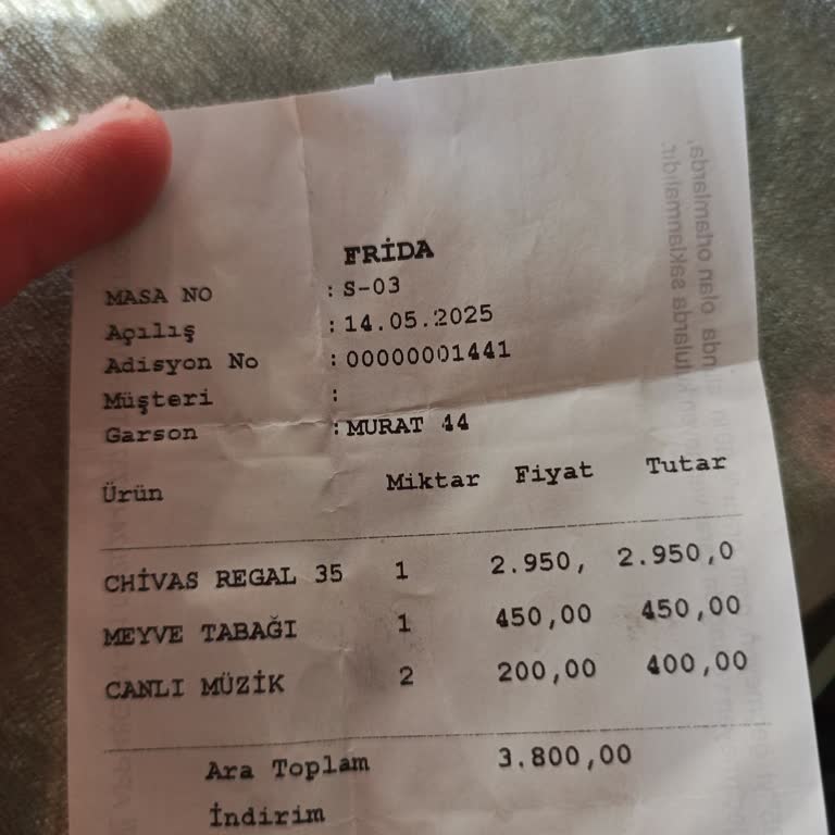 Frida Bar'da Alınan Fahiş Ücret