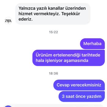 Zara'dan Aldığım Siparişim 12 Gündür Teslim Edilmiyor, Müşteri Hizmetleri Yetersiz