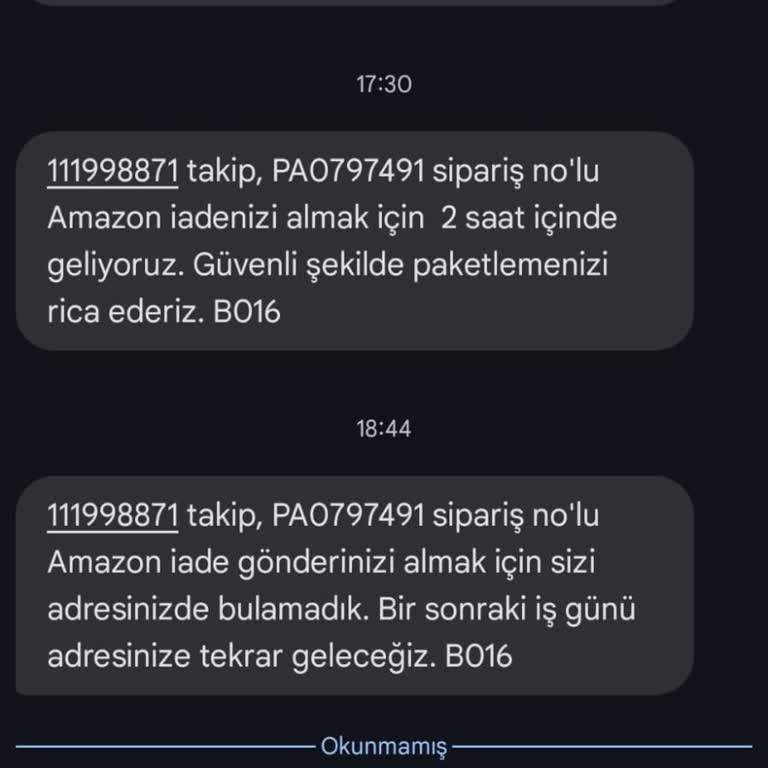 Adresimde Olduğum Halde Teslimat Yapılmadı, Yanlış Bilgilendirme Ve Yoğun Mesajlar