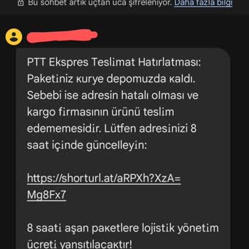 PTT Ekspres Adıyla Gelen Mesajla Kişisel Bilgilerim Tehlikeye Girdi
