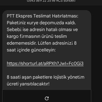 PTT Ekspres Adıyla Gelen Mesajla Kişisel Bilgilerim Tehlikeye Girdi