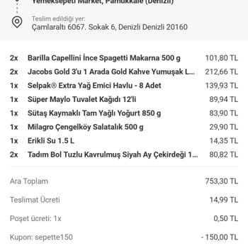 Yemek Sepeti Market Siparişimde Hasarlı Ve Islak Ürünler Teslim Edildi