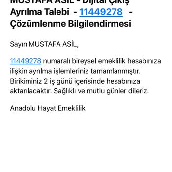 Erken Ayrılma Sonrası Ana Paramın Haksız Kesintilerle İade Edilmemesi Mağduriyetim