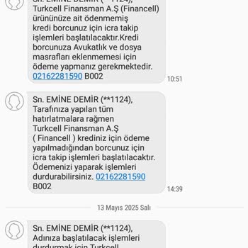 Yanlış Numara Üzerinden Sürekli Borç Mesajı Alıyorum