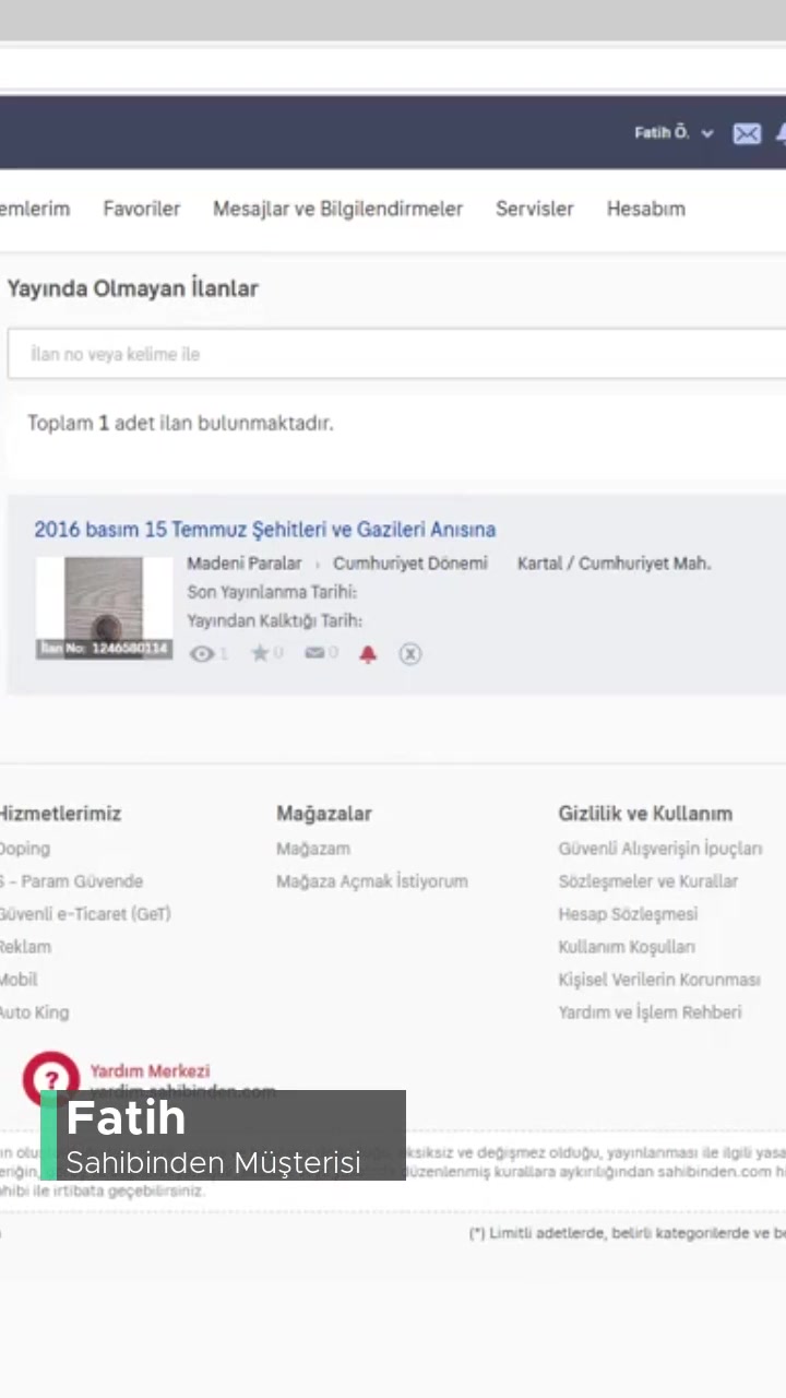 Sahibinden.com İlan Yasaklı Diye Kaldırılması! videonun kapak resmi