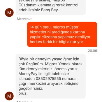 Migros Yemek'ten Ücret İadesi Almakta Yaşadığım Sorun Ve Müşteri Hizmetlerine Ulaşamama