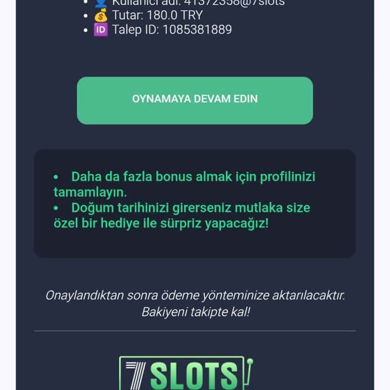 7Slots Yatırdığım Parayı Çekemiyorum Yardım Bekliyorum