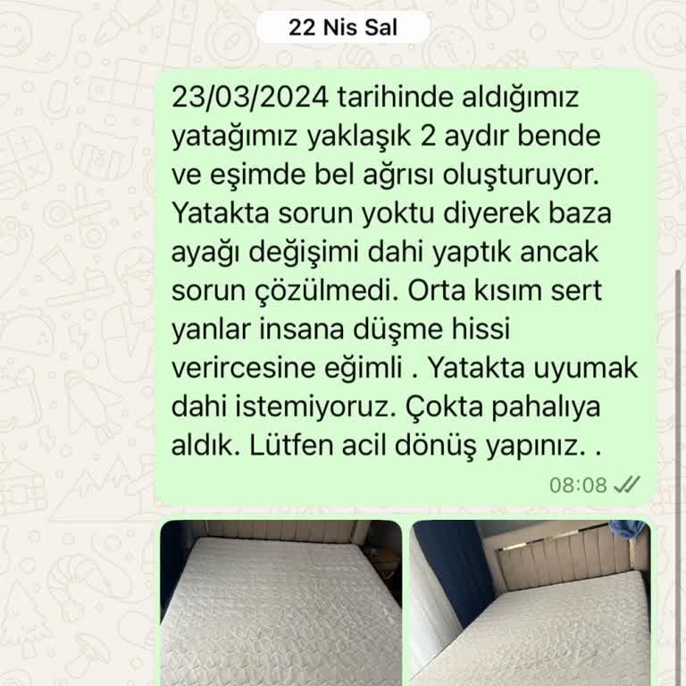 İdaş Yatakta Bozulma Ve Garanti Sürecinde Ciddiyetsizlik