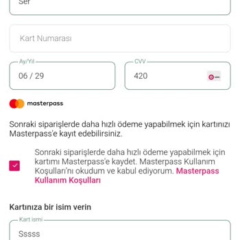 Yemek Siparişi Veremiyorum, Kart Kayıt Sorunu Yaşıyorum