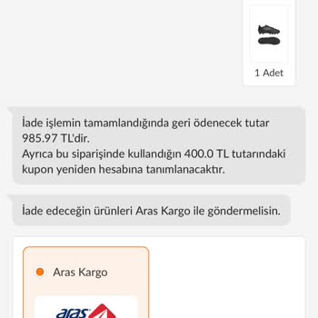 İade Sonrası Kupon Tanımlanmadı, Müşteri Hizmetleri Yetersiz Kaldı