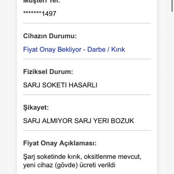 Saatimin Şarj Soketi Arızasında Yüksek Tamir Ücreti Ve İlgisiz Servis