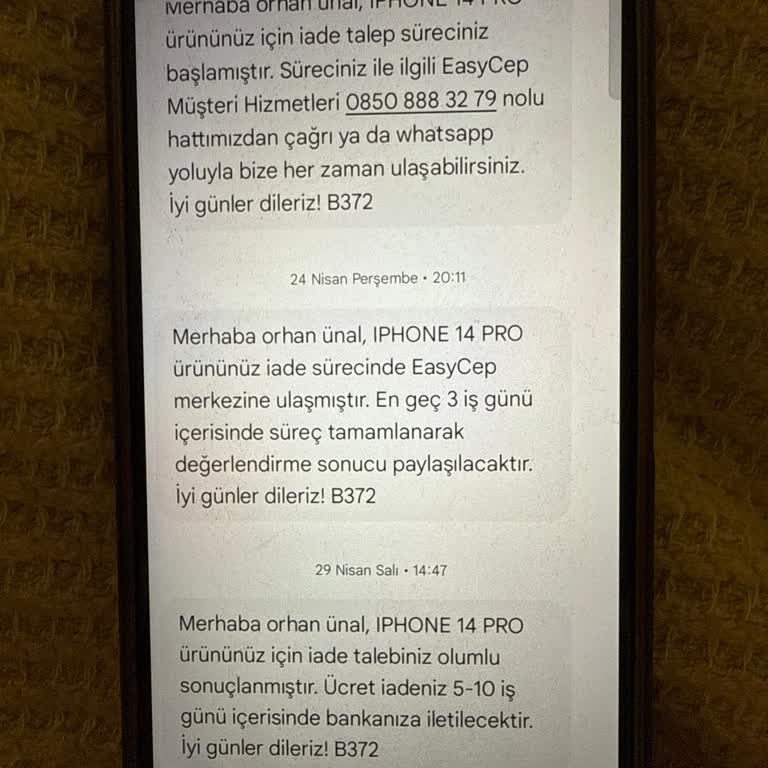 Yanlış Model Telefon Siparişi Ve Geciken Para İadesi Mağduriyeti