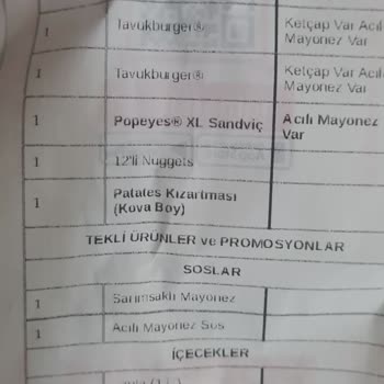 Eksik Gönderilen Menü Hayal Kırıklığı Yarattı
