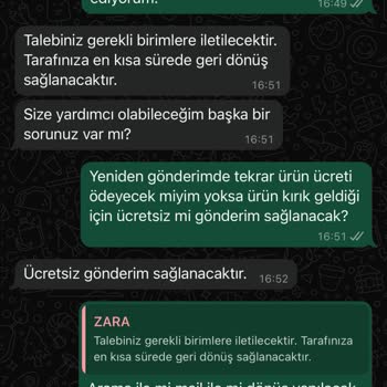 Zara'dan Kırık Ürün Ve Yetersiz Müşteri Desteği!