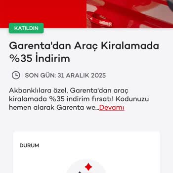 Garenta Akbank Mobilde Görülen %35 İndirim Kampanyası Beklentiyi Karşılamadı