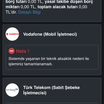 Vodafone Eski Borçlarım Ödendiği Halde Hala Sistemde Borçlu Görünüyorum