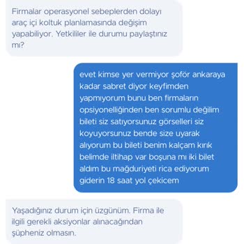 Otobüs Koltuk Numarası Değişikliği Mağduriyeti Ve Yardımsızlık