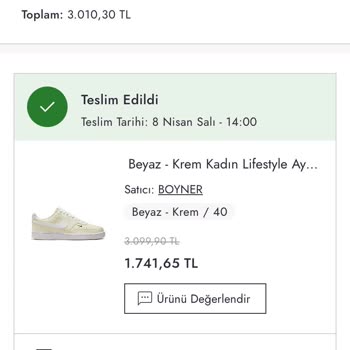 Boyner'den Alınan Nike Ayakkabının Kısa Sürede Deforme Olması Ve Destek Talebi