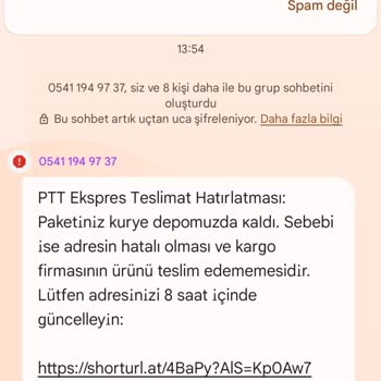 Kişisel Bilgilerim Kullanılarak Yapılan Sahte Kargo Mesajları Hakkında Şikayet